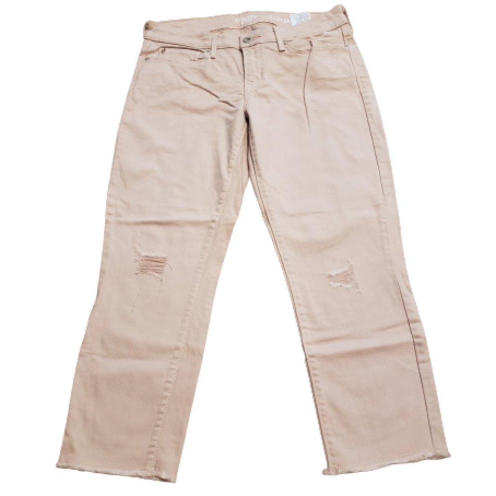 Denizen from Levi's Jeans Straight Crop Distressed Pink Women's 7 | 28 Pre-owned
